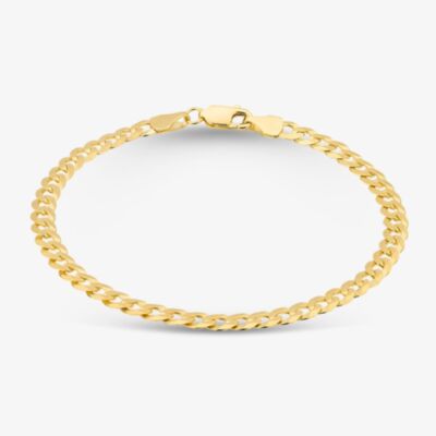 9ct Yellow Gold 7.5 Inch Curb Chain Bracelet UFC100 7.5
