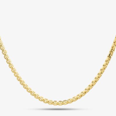 9ct Yellow Gold 18 Inch Diamond Cut Belcher Chain Necklace SQB050-18