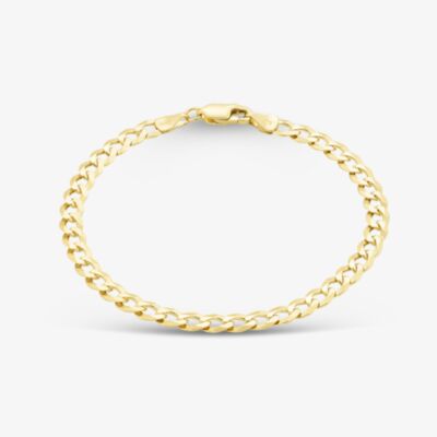 Gold Classic 9ct Yellow Gold 7.5 Inch Flat Curb Chain Bracelet SUFC-530-9Y-7.5