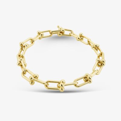 Gold Classic 9ct Yellow Gold 7.5 Inch Fancy Bar Ball Chain Bracelet HBGT-850-9Y-7.5