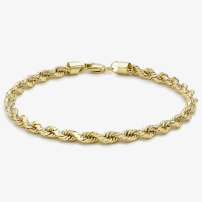 9ct Diamond Cut Rope Bracelet 7.5 Inch 1.26.7122