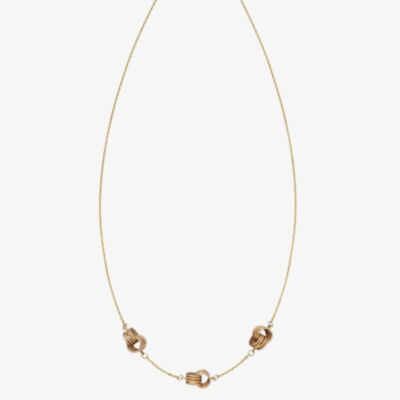 9ct Yellow Gold Textured Knot Necklace GN338