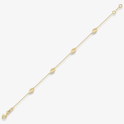 9ct Yellow Gold 7.5-Inch Kite Motif Bracelet CA034-07
