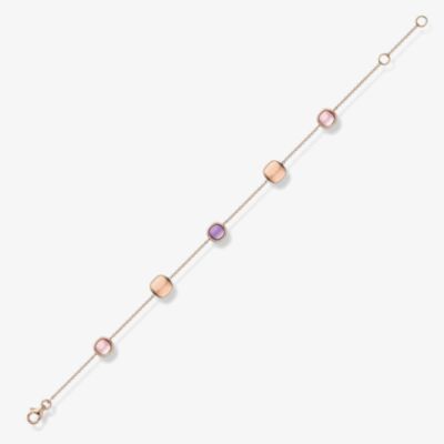 9ct Rose Gold Amethyst and Rose Quartz Bracelet CN554-07