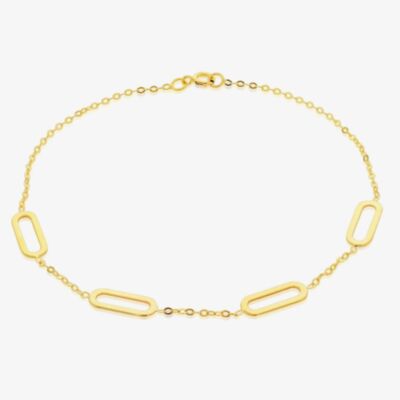 9ct Yellow Gold Paper Clip Bracelet 1.20.0442