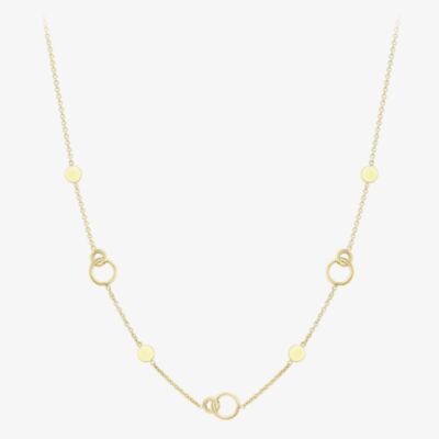 9ct Gold 17 Inch Interlocking Circle Disc Chain 111125127730