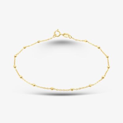 Gold Classic 9ct Yellow Gold Diamond Cut Ball Trace Bracelet 1.23.7901