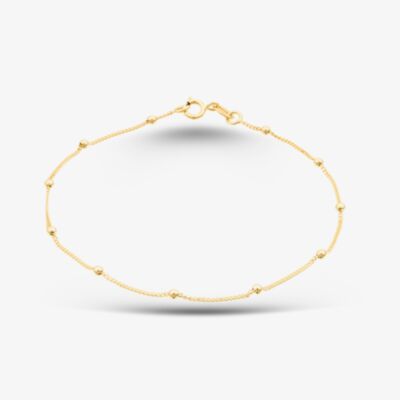 Gold Classic 9ct Yellow Gold Curb Chain Ball Bracelet 1.23.7911