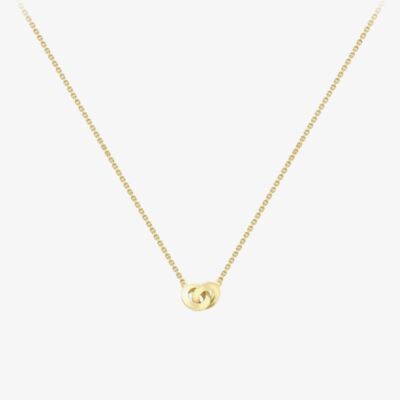 9ct Yellow Gold Double Circle Link Necklace 111125147265