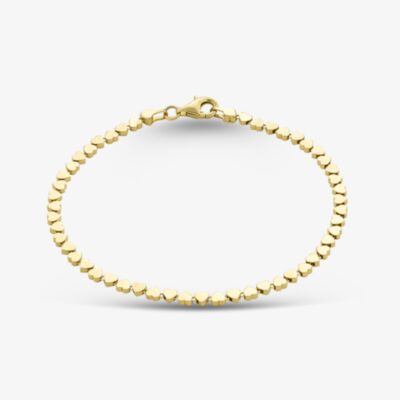 Gold Classic 9ct Yellow Gold 7.5 Inch Stamped Heart Bracelet HSHB-470-9Y-7.5