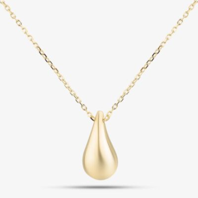 9ct Yellow Gold Teardrop Pendant Necklace GN399