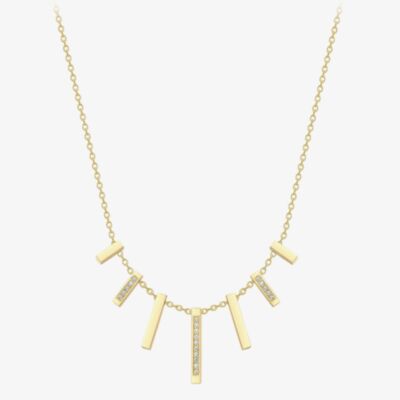 Gold Impression 18ct Yellow Gold 0.08ct Diamond Barrel Cascade Necklace 111125148819