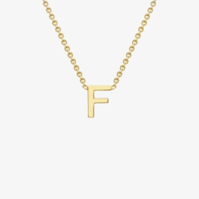 Gold Classic 9ct Yellow Gold Mini Initial F Necklace 1.19.0155