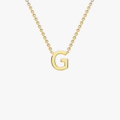 Gold Classic 9ct Yellow Gold Mini Initial G Necklace 1.19.0156