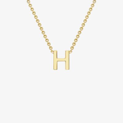Gold Classic 9ct Yellow Gold Mini Initial H Necklace 1.19.0157