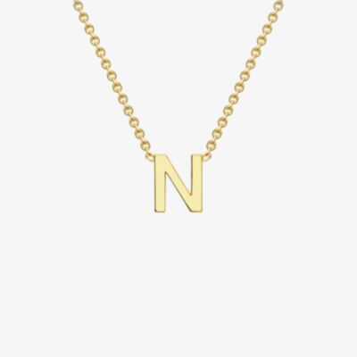 Gold Classic 9ct Yellow Gold Mini Initial N Necklace 1.19.0163