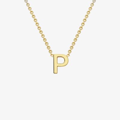 Gold Classic 9ct Yellow Gold Mini Initial P Necklace 1.19.0165