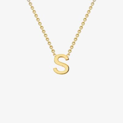 Gold Classic 9ct Yellow Gold Mini Initial S Necklace 1.19.0168