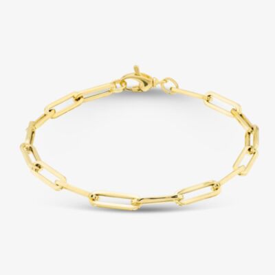 9ct Yellow Gold Elongated Oval Link Bracelet CA017-07