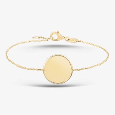 9ct Yellow Gold Round Disc Bracelet CA031-07