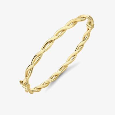 Gold Classic 9ct Yellow Gold Contemporary Twisted Bangle 111225147594