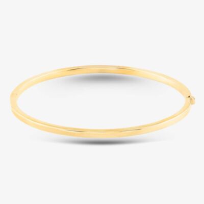 9ct Yellow Gold Plain Oval Hinged Bangle BN375