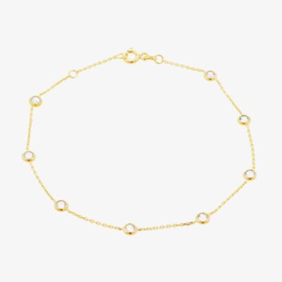 Gold Impression 9ct Yellow Gold Cubic Zirconia Station Bracelet 1.29.1972