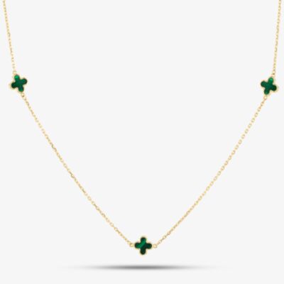 9ct Yellow Gold Malachite Petal Necklace 1.19.1620