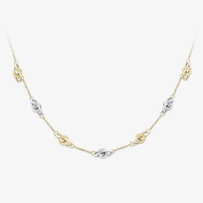 9ct Two Colour Gold Seven Link Necklace CN085-17