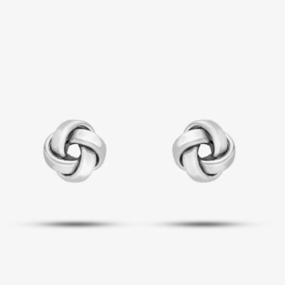 9ct White Gold Knot Stud Earrings 5.55.6199
