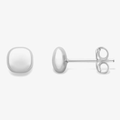 9ct White Gold Squared Cushion Stud Earrings 120125114402