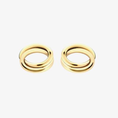 9ct Yellow Gold Crossover Oval Stud Earrings 1.55.6629