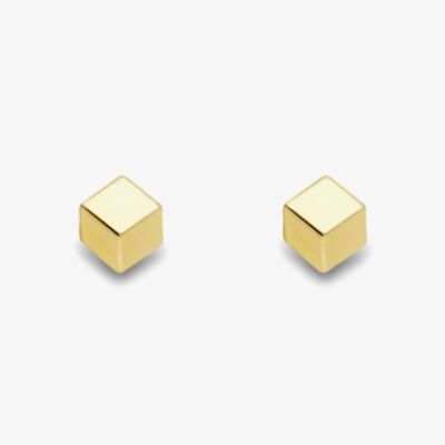 9ct Yellow Gold 4mm Cube Stud Earrings 120125117005