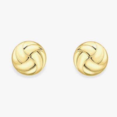 9ct Gold Round Button Stud Earrings 120125127469