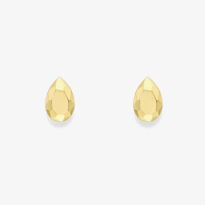 Gold Classic 9ct Yellow Gold Pear Shape Faceted Stud Earrings 120125147550