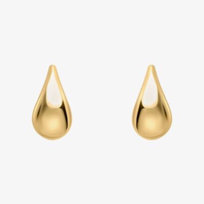 9ct Yellow Gold Tear Drop Stud Earrings GE2470