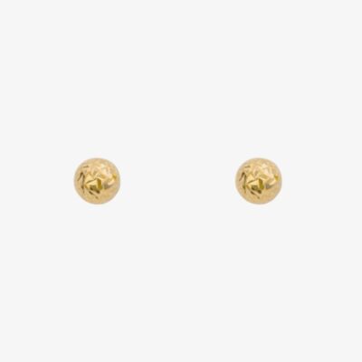 9ct Yellow Gold Texture Ball Stud Earrings GE2426
