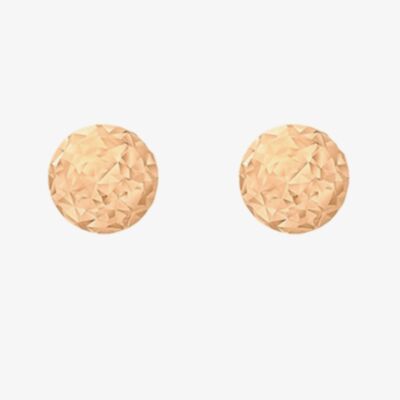 9ct Rose Gold Diamond-Cut 3mm Ball Stud Earrings 5.55.7989