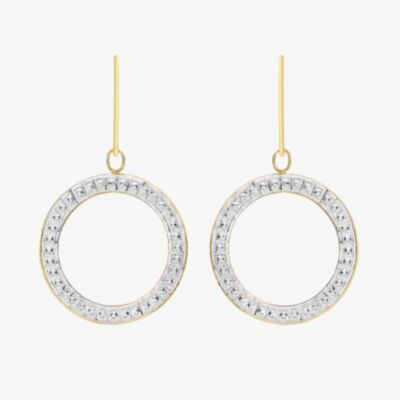 9ct Yellow Gold Textured Open Circle Dropper Earrings 1.58.2019