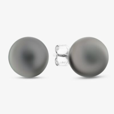 18ct White Gold Dark Grey Pearl Stud Earrings EOX150TA DRK GRY