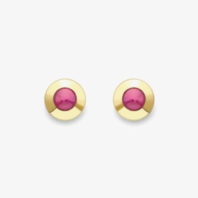 Gold Impression 9ct Yellow Gold Ruby Stud Earrings 120325147569
