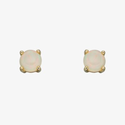 9ct Yellow Gold Opal October Birthstone Stud Earrings GE2335