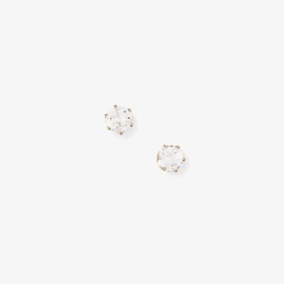 9ct Yellow Gold White Cubic Zirconia Stud Earrings 120325149508