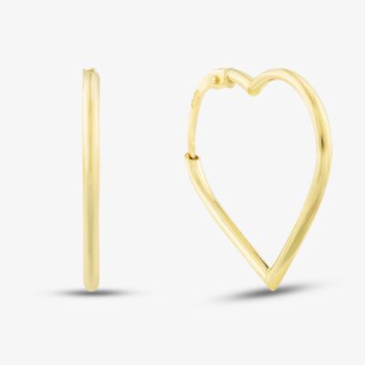 9ct Yellow Gold 23mm Large Heart Hoop Earrings 1.53.4519
