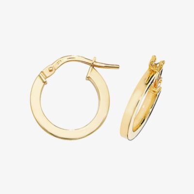 Gold Classic 9ct Yellow Gold 10mm Square Edge Hoop Earrings ER947-10