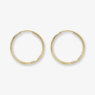 Gold Classic 9ct Yellow Gold 18mm Sleeper Hoop Earrings ES112