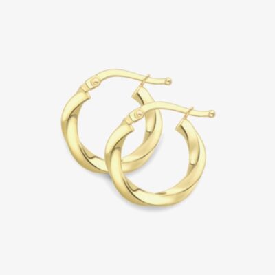 Gold Classic 9ct Yellow Gold Twist Hoop Earrings 120525147557