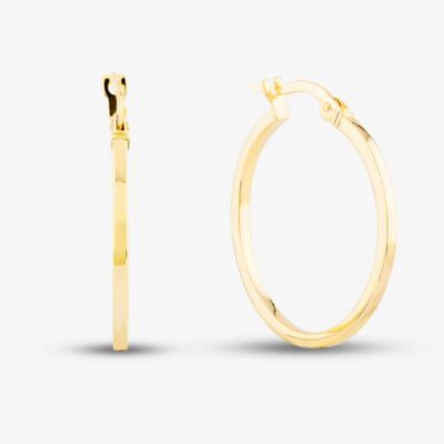 9ct Yellow Gold Square Tube Hoop Earrings ST-ER580