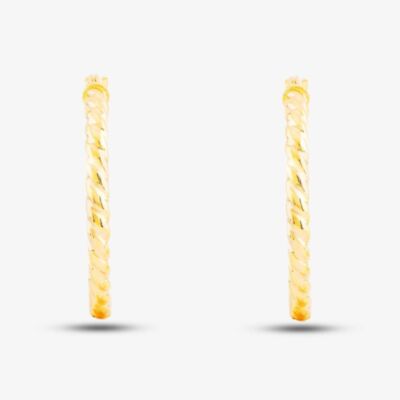9ct Yellow Gold Twist Hoop Earrings ER523