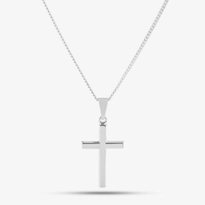 Silver Plain Cross and Chain SCS21